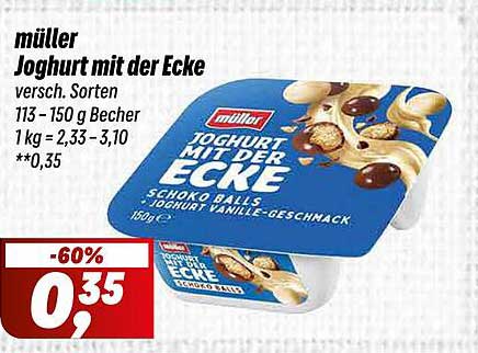 müller Joghurt mit der Ecke - versch. Sorten 150 g Becher