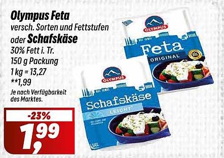 Olympus Feta - verschiedene Sorten und Fettstufen oder Schafskäse