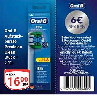 Oral-B Aufsteckbürste Precision Clean - 8 Stück