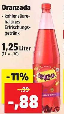 Oranzada - Kohlensäurehaltiges Erfrischungsgetränk 1,25 Liter