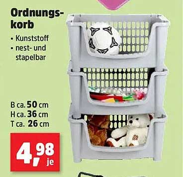Ordnungskorb aus Kunststoff - nest- und stapelbar