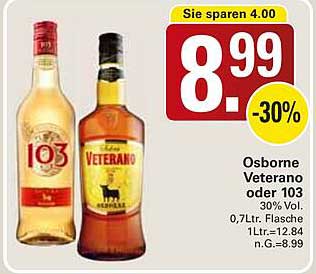 Osborne Veterano oder 103 – 0,7L Flasche, 30% Vol.
