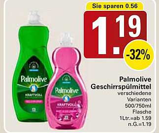 Palmolive Geschirrspülmittel verschiedene Varianten 500/750ml Flasche