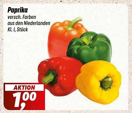 Paprika verschieden Farben aus den Niederlanden KL I, Stück