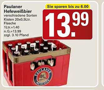 Paulaner Hefeweißbier verschiedene Sorten Kiste 20x0,5ltr. Flasche