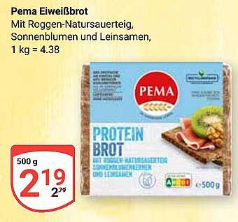 Pema Eiweißbrot mit Roggen-Natursauerteig, Sonnenblumen und Leinsamen