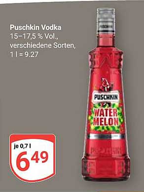Puschkin Vodka Water Melon 0,7 l