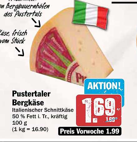 Pustertaler Bergkäse 100 g - Italienischer Schnittkäse