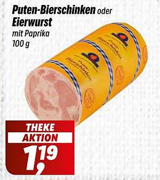 Puten-Bierschinken oder Eiervurst mit Paprika - 100 g
