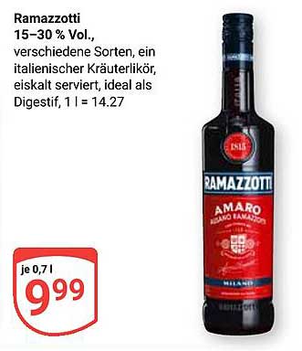 Ramazzotti Amaro Kräuterlikör 0,7 l