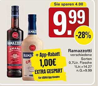 Ramazzotti verschiedene Sorten 0,7L-Flasche