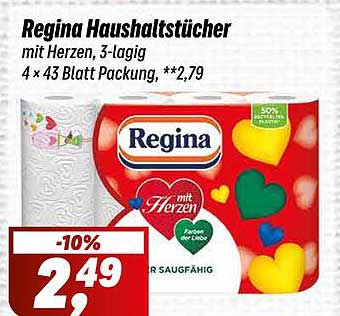 Regina Haushaltstücher mit Herzen, 3-lagig