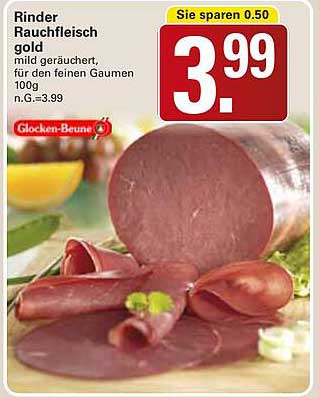 Rinder Rauchfleisch gold mild geräuchert, für den feinen Gaumen