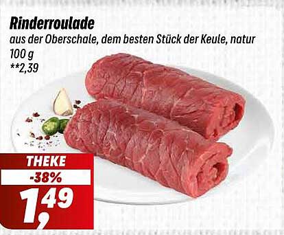 Rinderroulade aus der Oberschale, dem besten Stück der Keule, natur 100 g