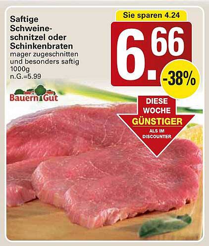 Saftige Schweineschnitzel oder Schinkenbraten