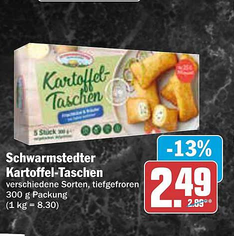 Schwarmstedter Kartoffel-Taschen, verschiedene Sorten, tiefgefroren 300 g Packung