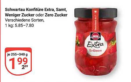 Schwartau Konfitüre Extra, Samt, Weniger Zucker oder Zero Zucker, verschiedene Sorten, 1 kg