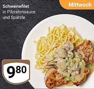Schweinefilet in Pilzrahmsauce und Spätzle