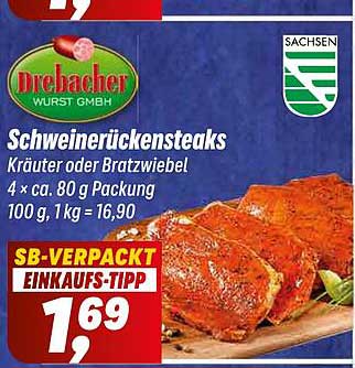 Schweinerückensteaks Kräuter oder Bratzwiebel