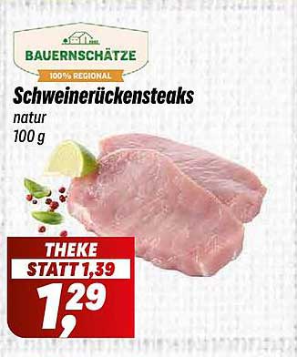 Schweinerückensteaks natur 100 g