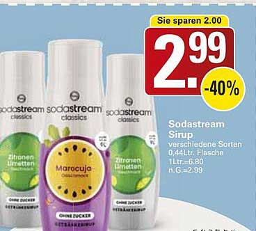 Sodastream Sirup verschiedene Sorten 0,44L Flasche