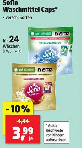 Sofin Waschmittel Caps - 24 Wäschen für 3,99€