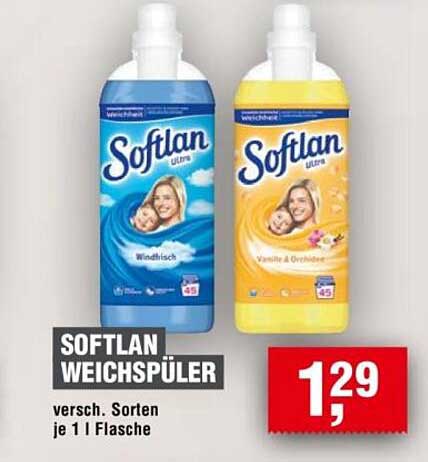 SOFTLAN WEICHSPÜLER – Verschiedene Sorten je 1 l Flasche