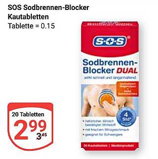 SOS Sodbrennen-Blocker Kautabletten