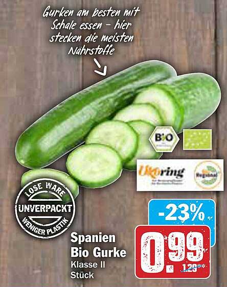 Spanien Bio Gurke Klasse II Stück