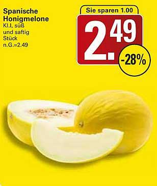 Spanische Honigmelone K.I., süß und saftig Stück