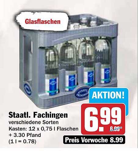 Staatl. Fachingen Glasflaschen 12 x 0,75 l