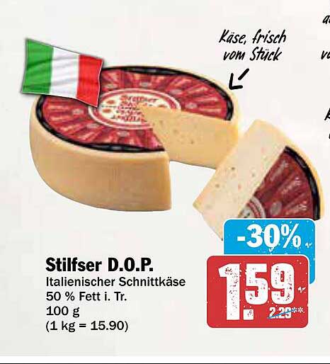 Stilfser D.O.P. – Italienischer Schnittkäse 50 % Fett i. Tr.