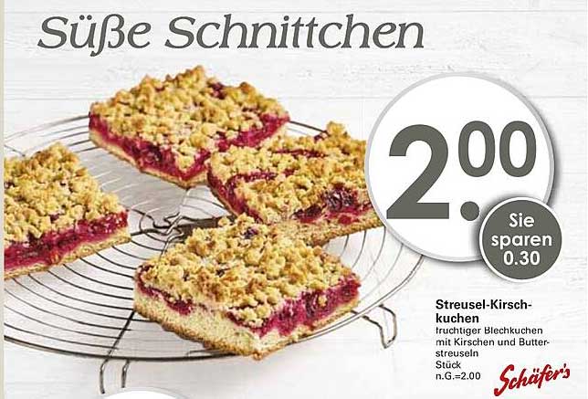 Streusel-Kirschkuchen - fruchtiger Blechkuchen mit Kirschen und Butterstreuseln