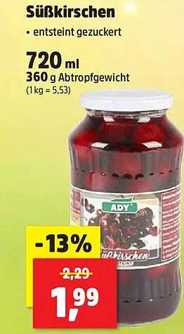 Süßkirschen – entsteint und gezuckert