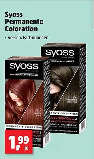Syoss Permanente Coloration – verschiedene Farbnuanzen