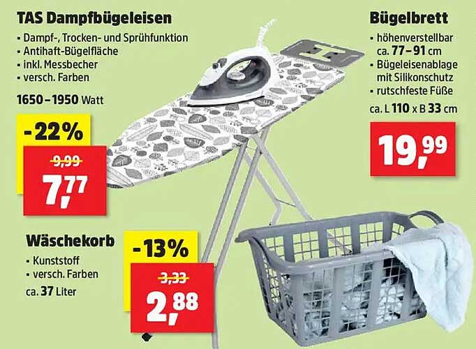 TAS Dampfbügeleisen mit Antihaftefläche - Ideal für jeden Haushalt
