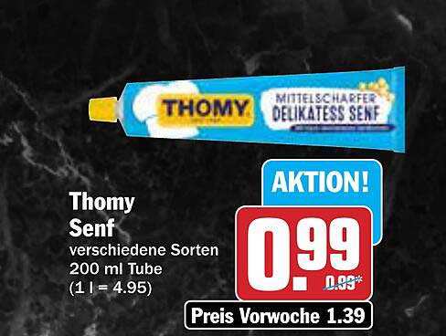 Thomy Senf verschiedene Sorten 200 ml Tube
