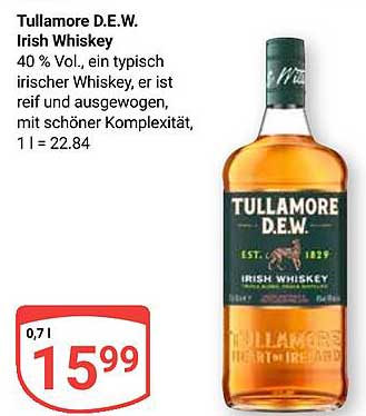 Tullamore D.E.W. Irish Whiskey 0,7l