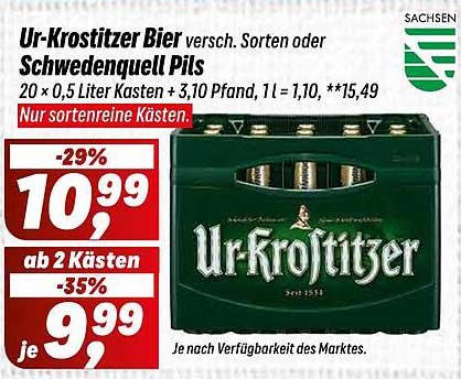 Ur-Krostitzer Bier - Verschiedene Sorten oder Schwedenquell Pils
