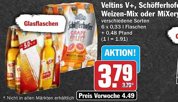 Veltins V+, Schönhofer Weizen-Mix oder MiXery - verschiedene Sorten