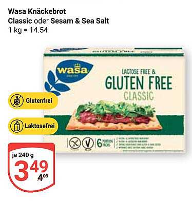Wasa Knäckebrot Classic oder Sesam & Sea Salt - 240 g
