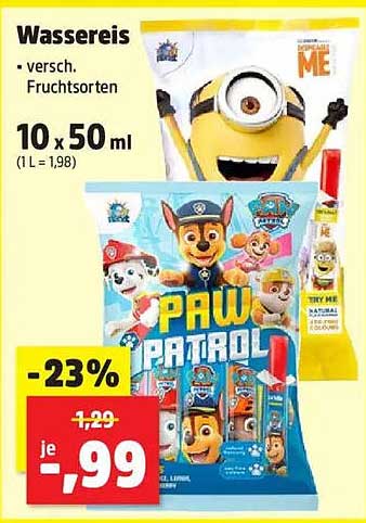 Wassereis - verschiedene Fruchtsorten (10 x 50 ml)