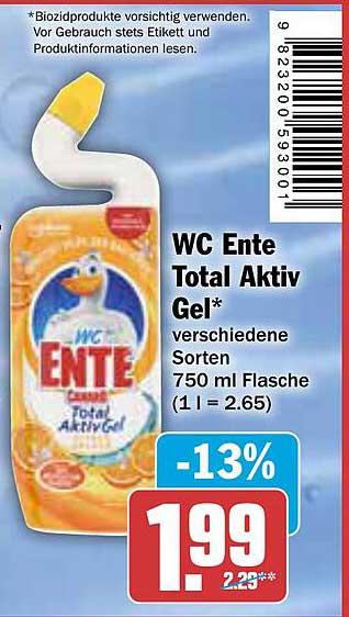 WC Ente Total Aktiv Gel 750 ml Flasche - verschiedene Sorten