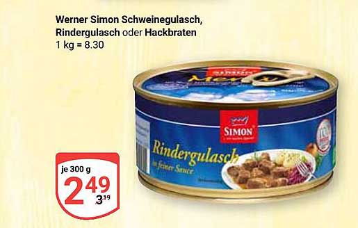 Werner Simon Schweinegulasch, Rindergulasch oder Hackbraten