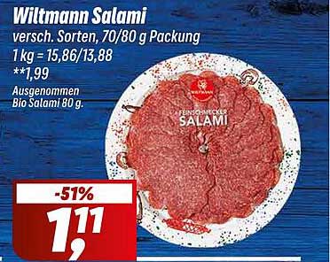 Wiltmann Salami - Verschiedene Sorten, 70/80 g Packung