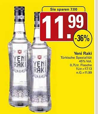 Yeni Raki - Türkische Spezialität 45% Vol.