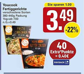 Youcook Fertiggerichte verschiedene Sorten 380-440g Packung