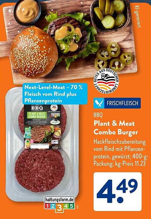 BBQ Plant & Meat Combo Burger
