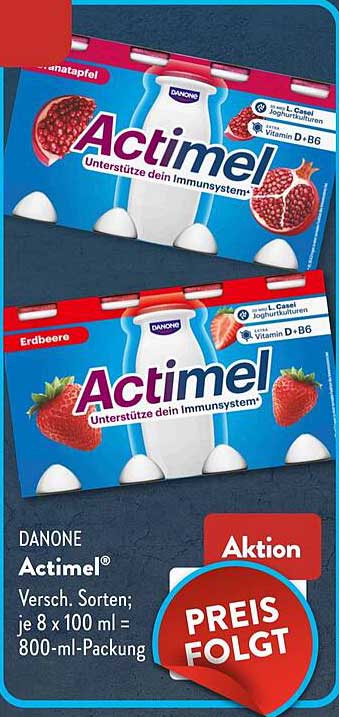 DANONE Actimel® Versch. Sorten; je 8 x 100 ml = 800-ml-Packung