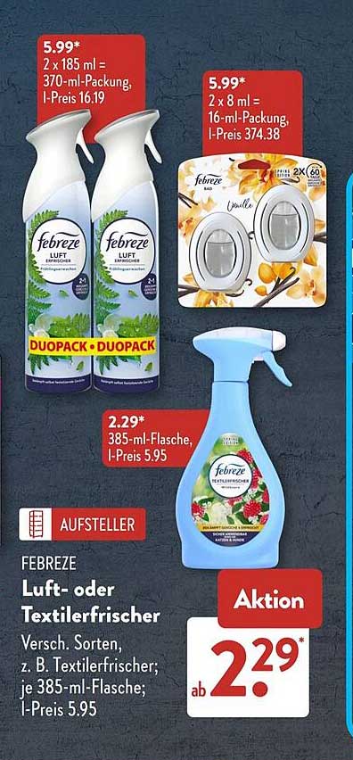 FEBREZE Luft- oder Textilerfrischer